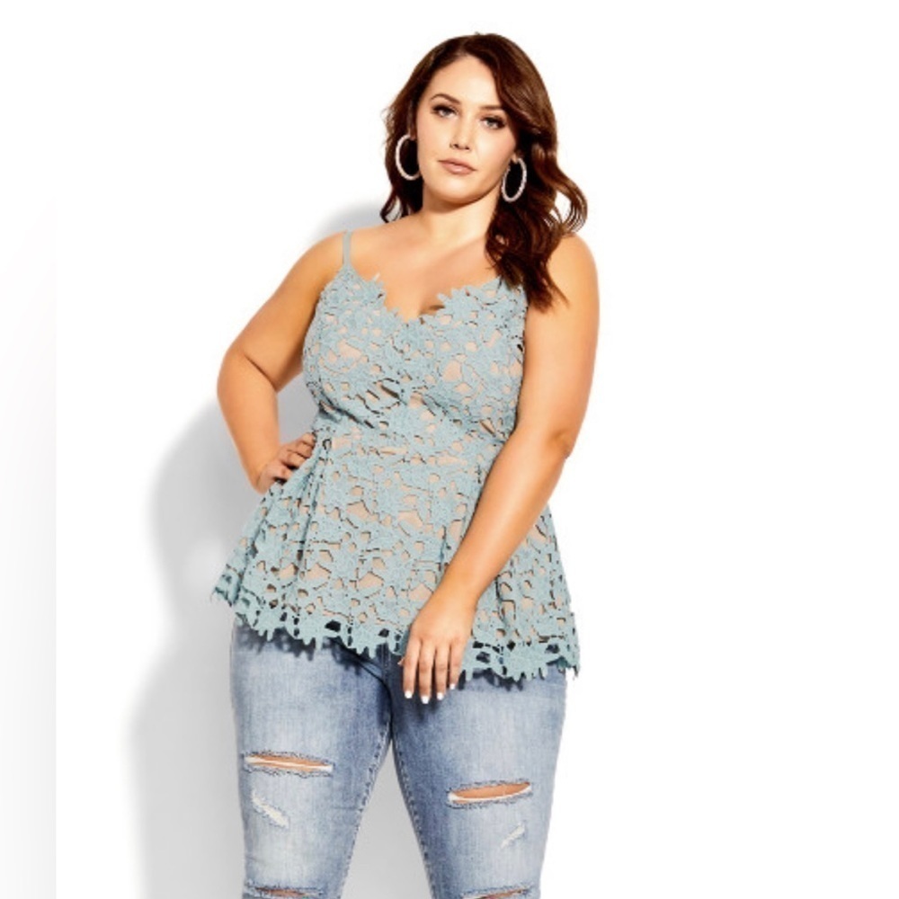 CITY CHIC TOP SO FANCY SEAFOAM TOP NEW NO TAGS SIZE 18 - Picture 5 of 9